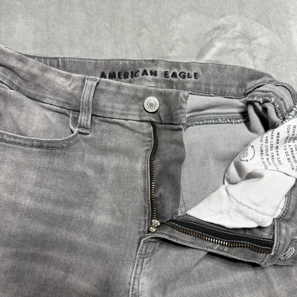 American Eagle Curvy Hi-Rise Jegging Womens 8 Short Grey Stretch Denim Jeans